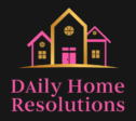 Pink and gold house logo for Daily Home Resolutions LLC Logo
